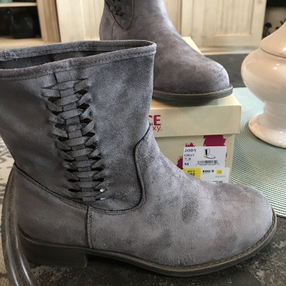 Dolce by Mojo Moxy Jody Suede Boots Gray SZ 7.5